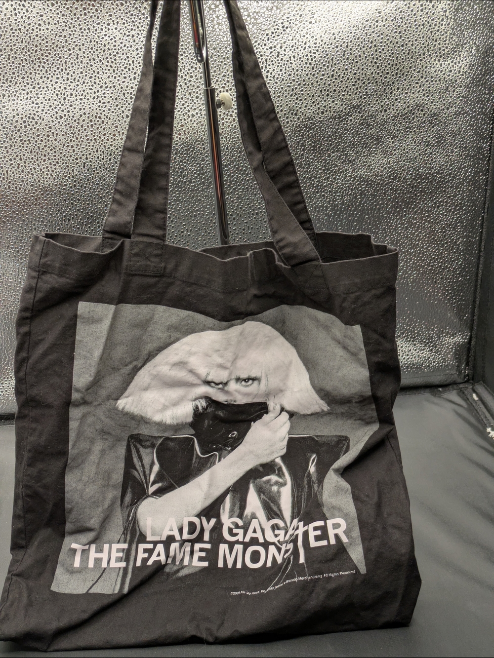 Black Graphic Tote Bag - Music Icon Design Lady Gaga The Fame Monster